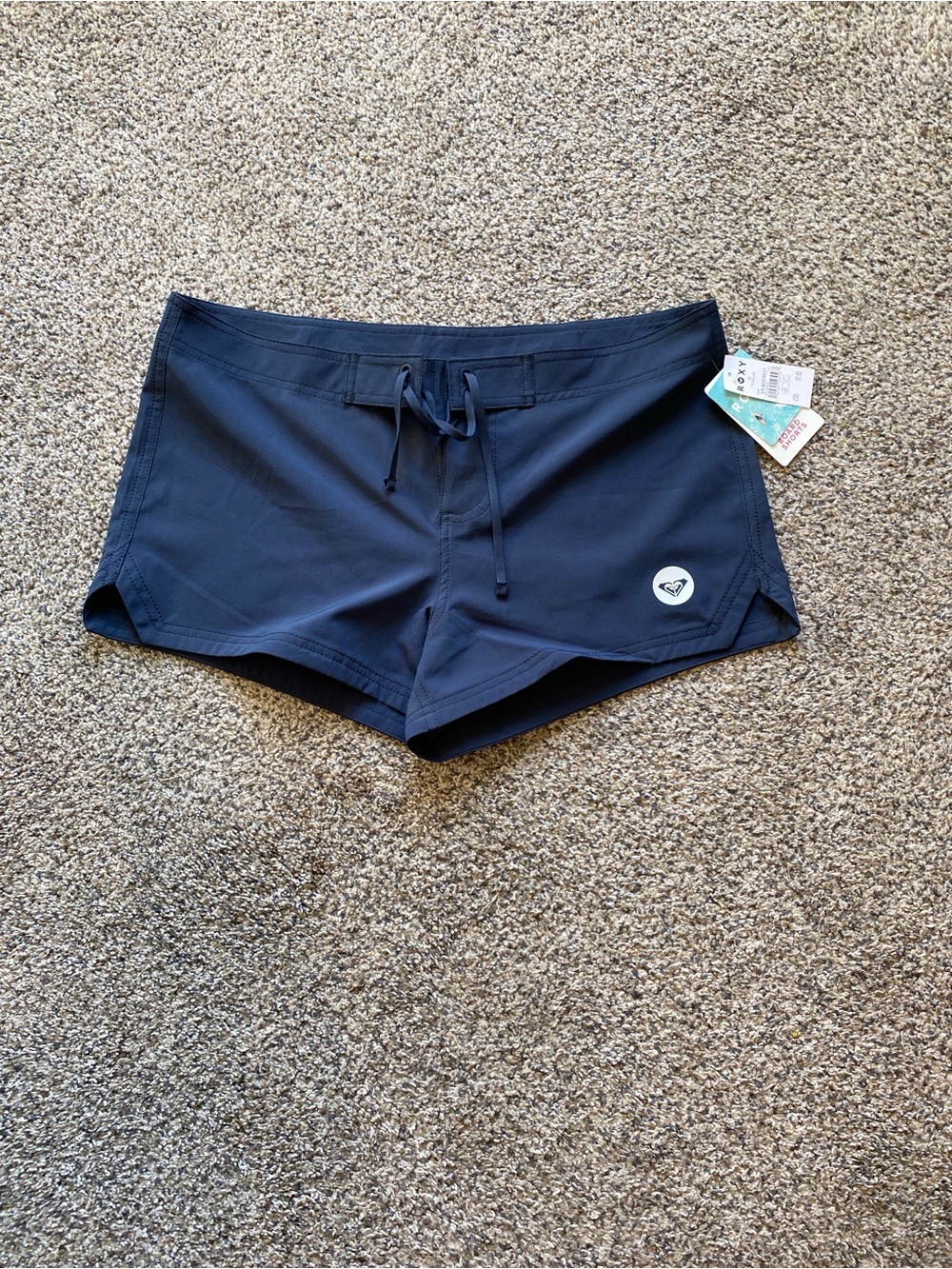 Roxy NWT Women's Navy Blue Athletic Board Shorts with Drawstring Size Medium